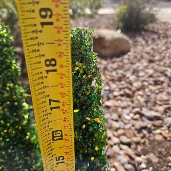 3 Piece Green Glitter Christmas Trees Entryway Decor Seasonal - Picture 6 of 7